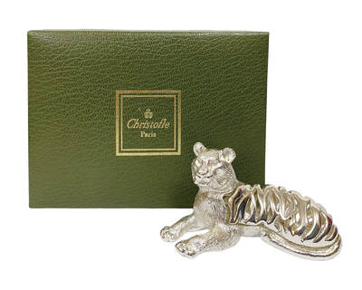 上海拍卖行2025年秋季古董珍玩拍卖会 - 法国Christofle(昆汀)镀银生肖虎摆件(全新,原装盒)