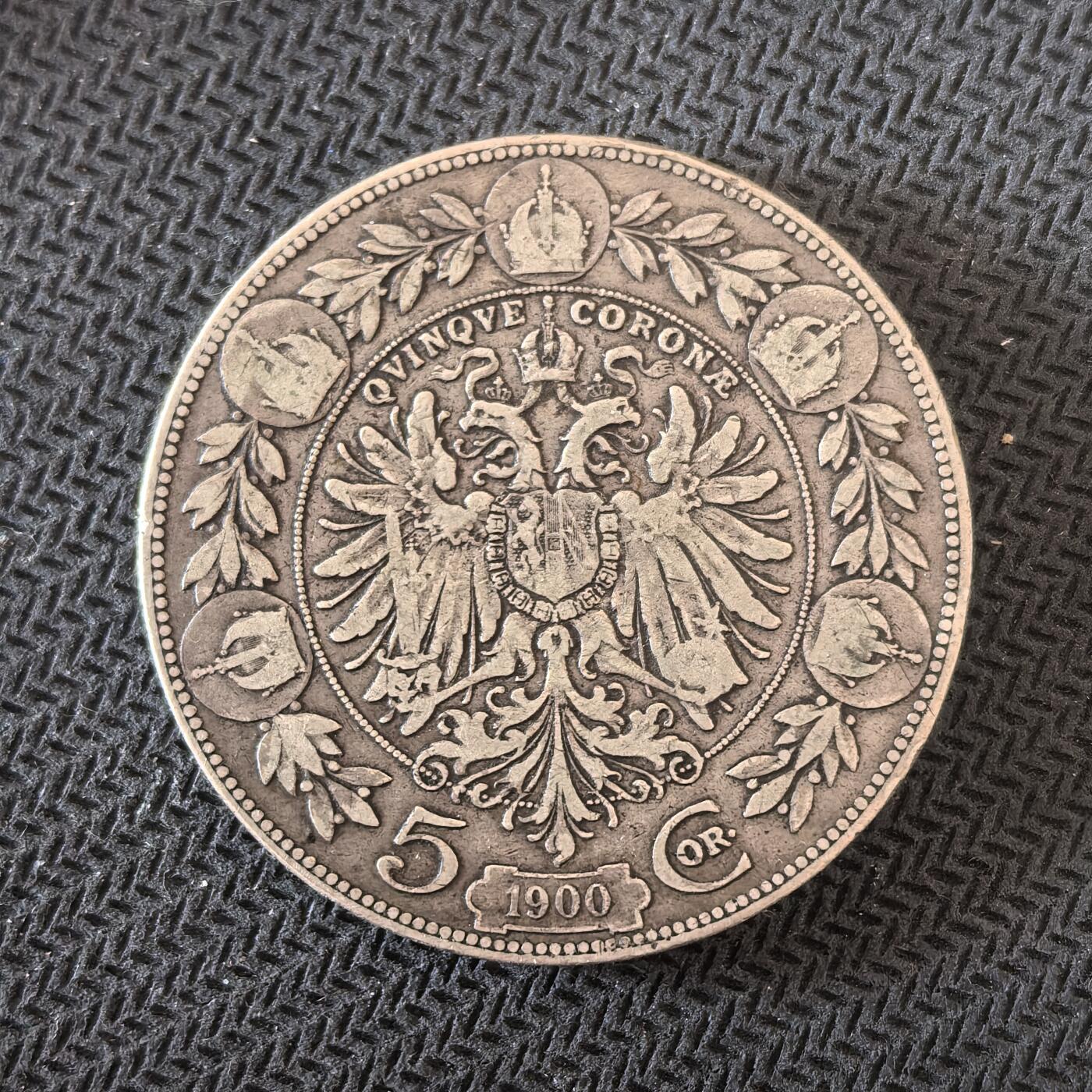 道一币馆币章第一百六十三场 奥匈帝国1900年弗朗茨·约瑟夫一世5克朗银币  24g 900s