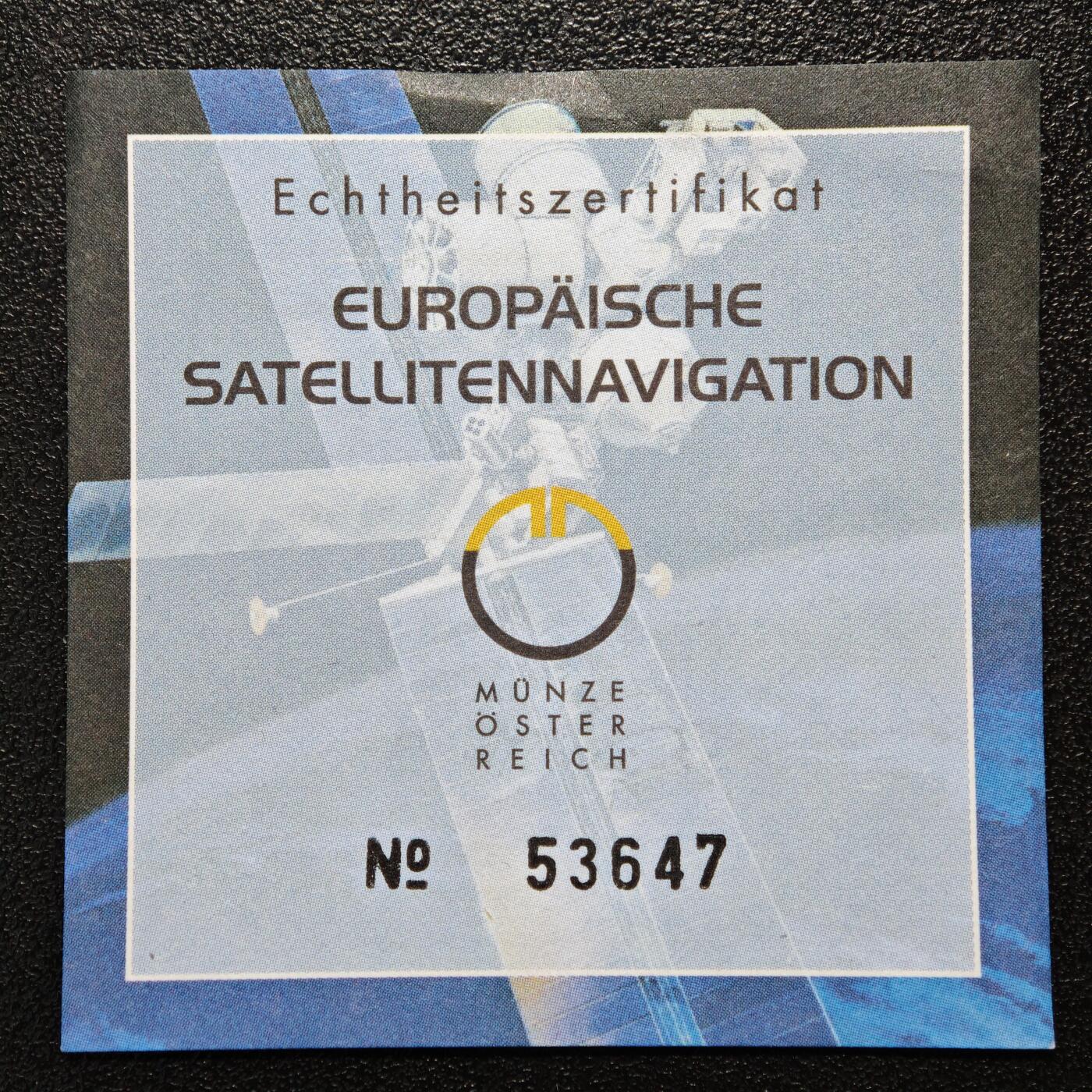 【德藏】世界币章拍卖第162期（拍品征集中~欢迎藏友联系） 2006年 奥地利欧洲卫星导航25欧元银铌纪念币 原盒 带证书
