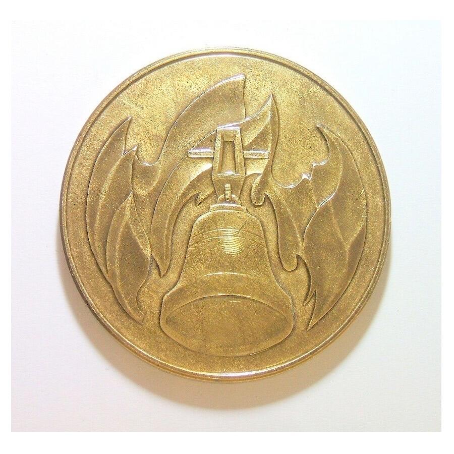 苏联1941-44年二战胜利警钟长鸣 高浮雕精制超大镀金章 70MM 50克