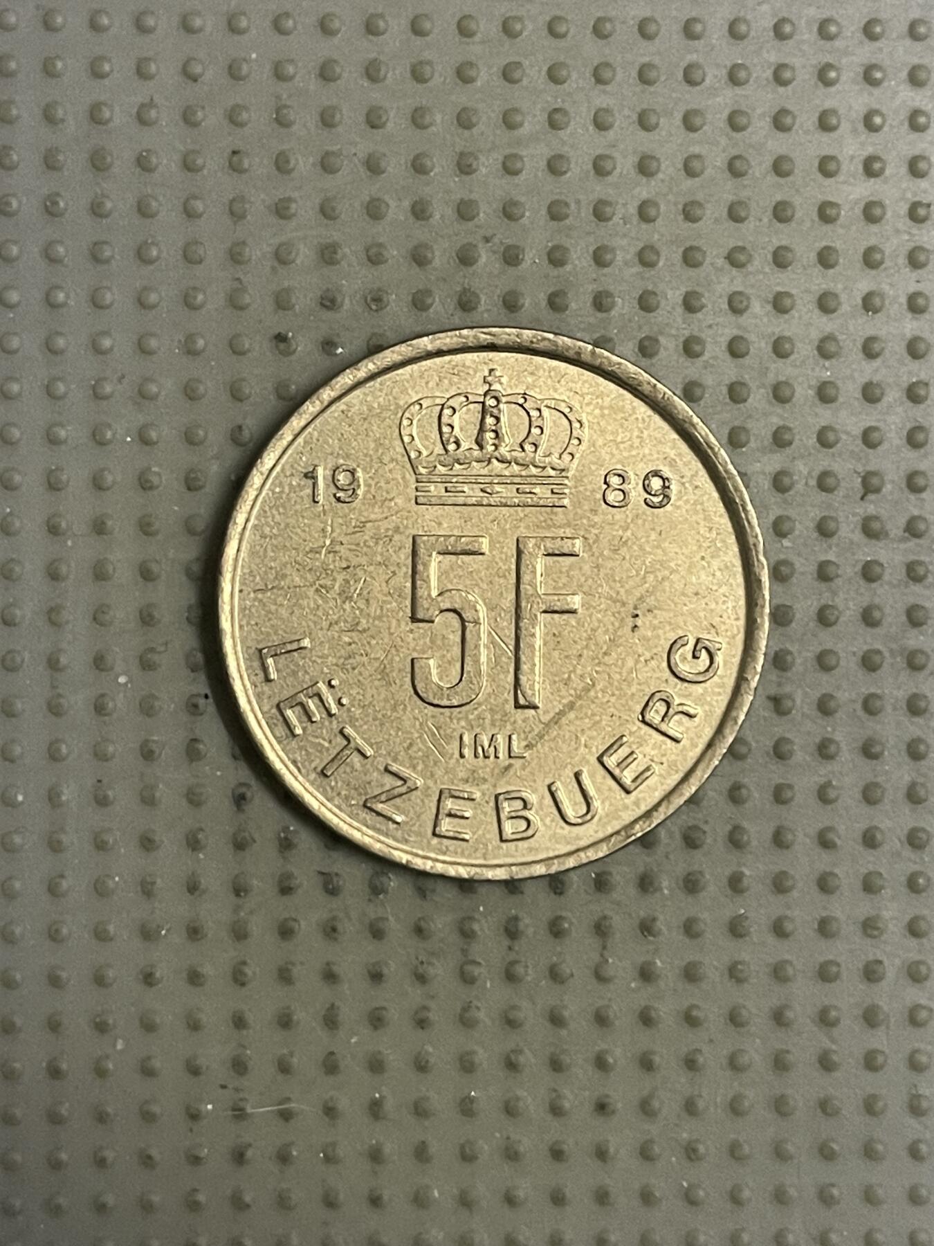 2026年第12场各国散币拍卖（总第162场）16.17两天外出，18号可以发货 卢森堡1989年5法郎