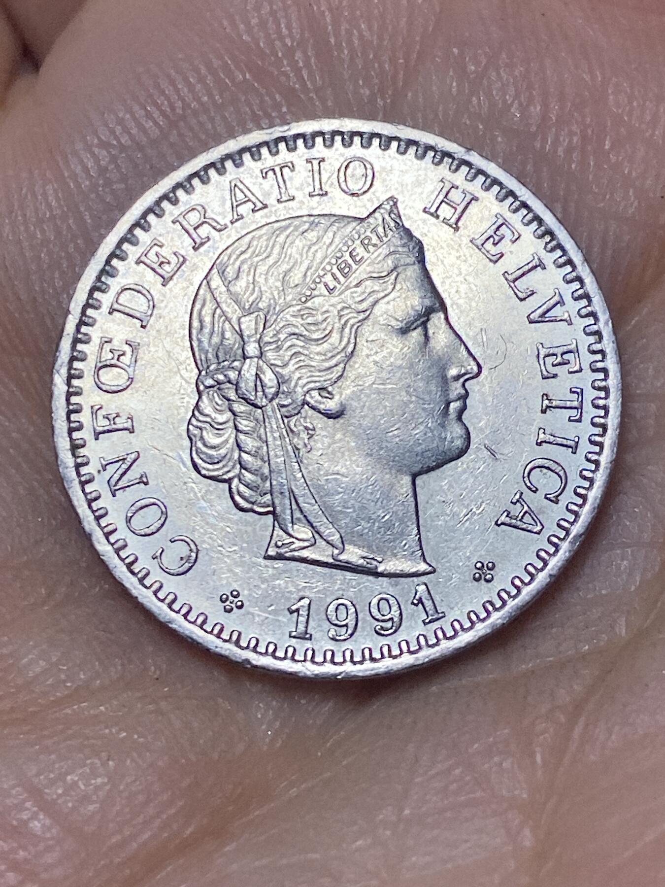 2026年第八场(总第一百七十七场）外国好品散币场(免佣金) 瑞士🇨🇭1991年20拉彭(第三版，B标伯尔尼造)