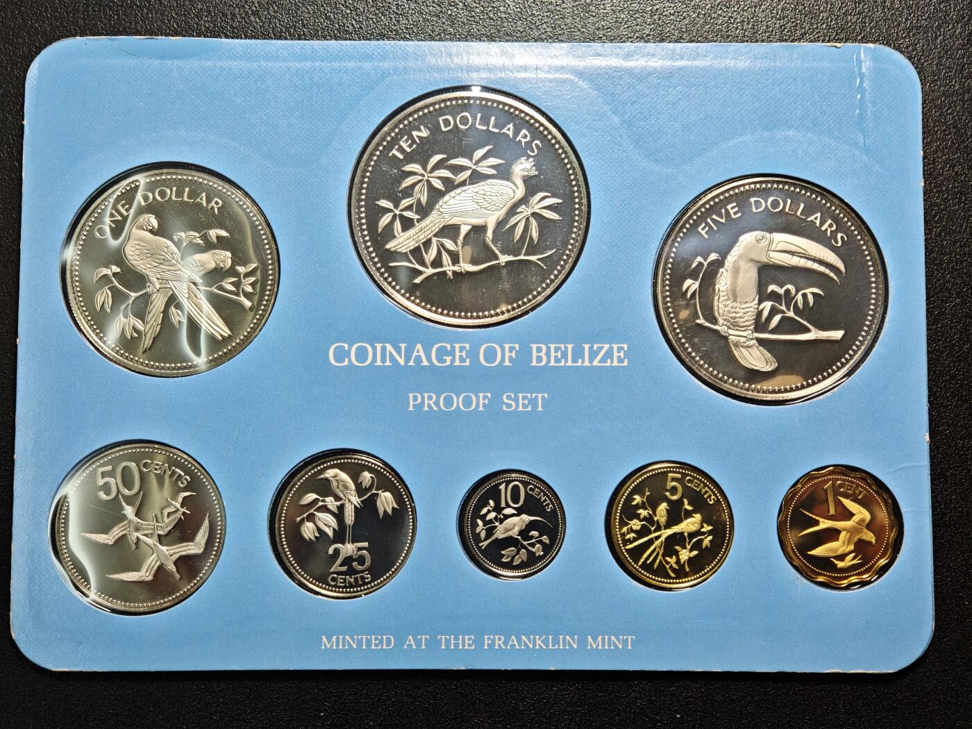 【德藏】世界币章拍卖第162期（拍品征集中~欢迎藏友联系） 1975年 伯利兹精制硬币套装 原封 带说明书 美国富兰克林造币厂代铸