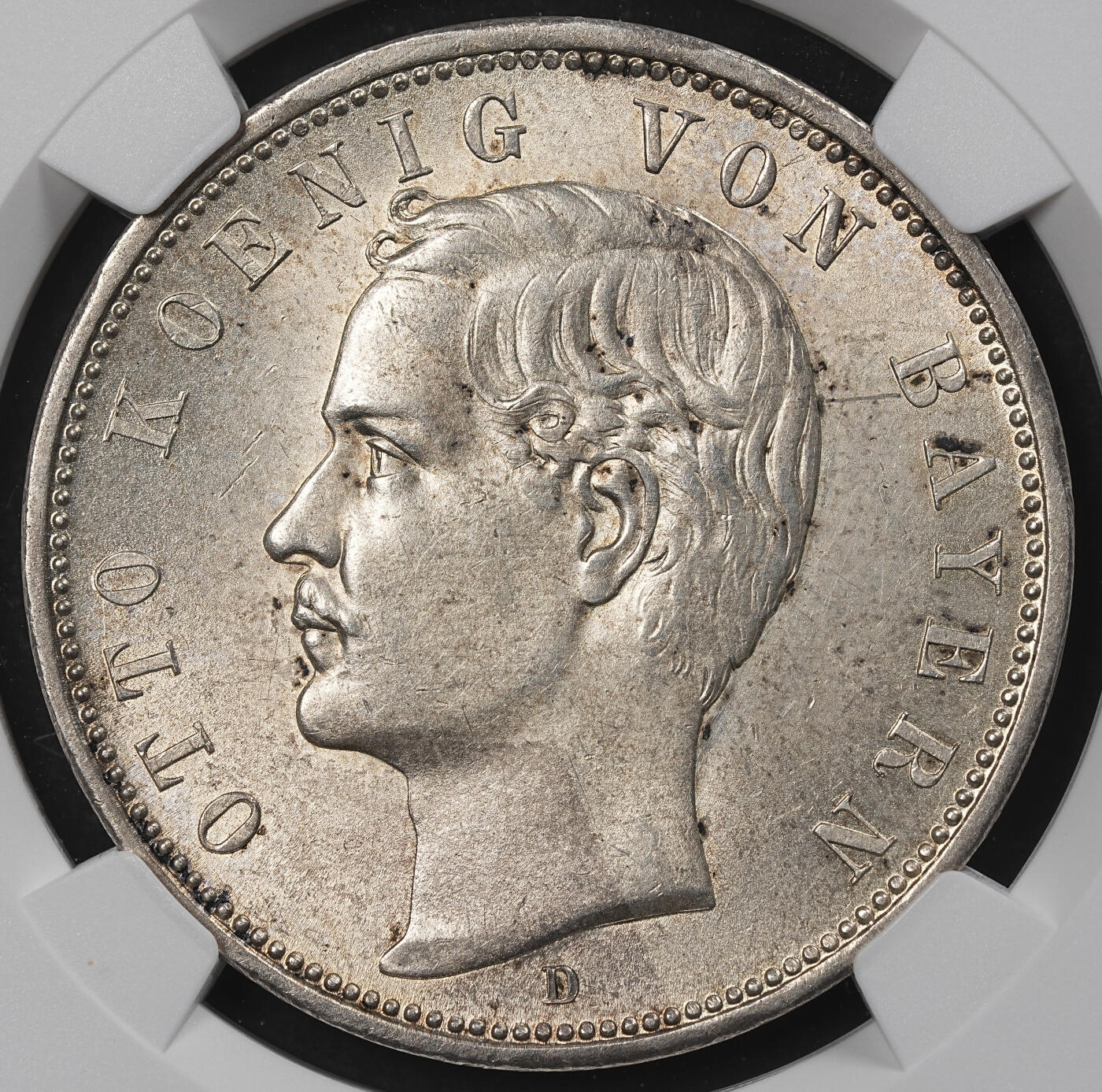 修遠堂世界钱币第101期 NGC MS64 1894年巴伐利亚5马克大银币，冠军分，稀少的早期年份