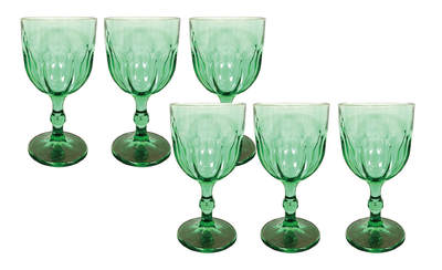 上海拍卖行2025年秋季古董珍玩拍卖会 - 葡萄牙品牌绿宝石套色水晶高脚酒杯(H:16.5cm,原装盒)