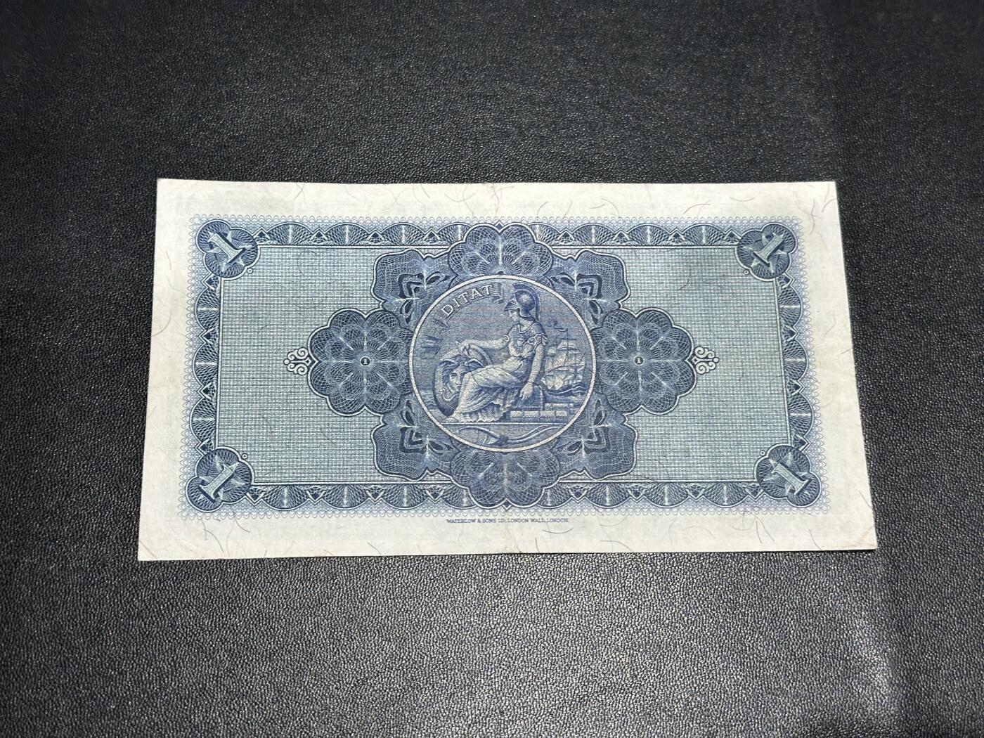 《外钞收藏家》第六百零三期（精选场）（本平台长期征集拍品、欢迎藏友们联系合作） 1954年苏格兰 亚麻银行 1镑 非全新品相如图