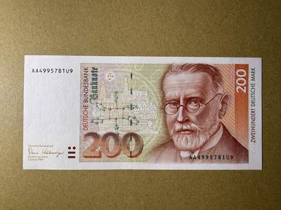 《艾美收藏》第229期-1.18周日外币荟萃 - 德国200马克 UNC 1989年 德国医学家保罗·埃尔利希 AA冠