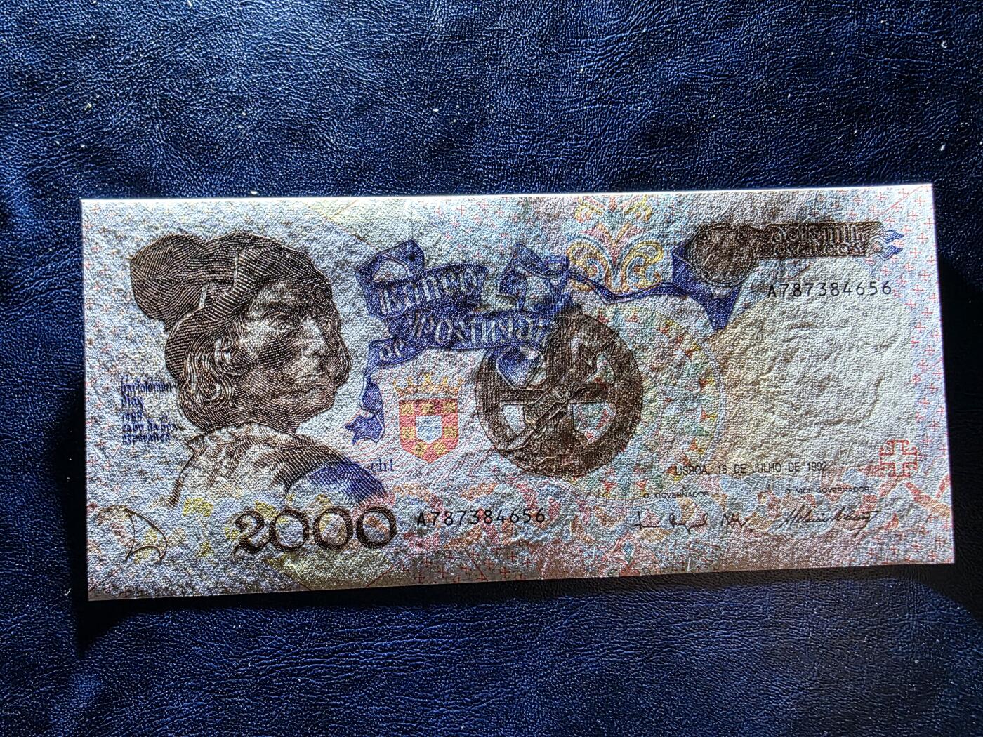 叁拾收藏第34期 葡萄牙1992年2000埃斯库多  UNC