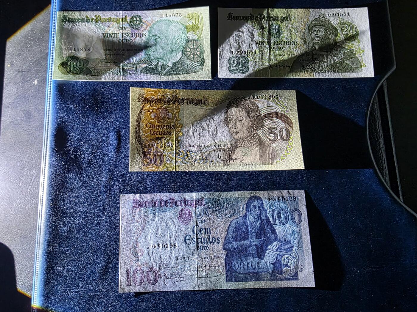 叁拾收藏第34期 葡萄牙早期小面值4张  UNC