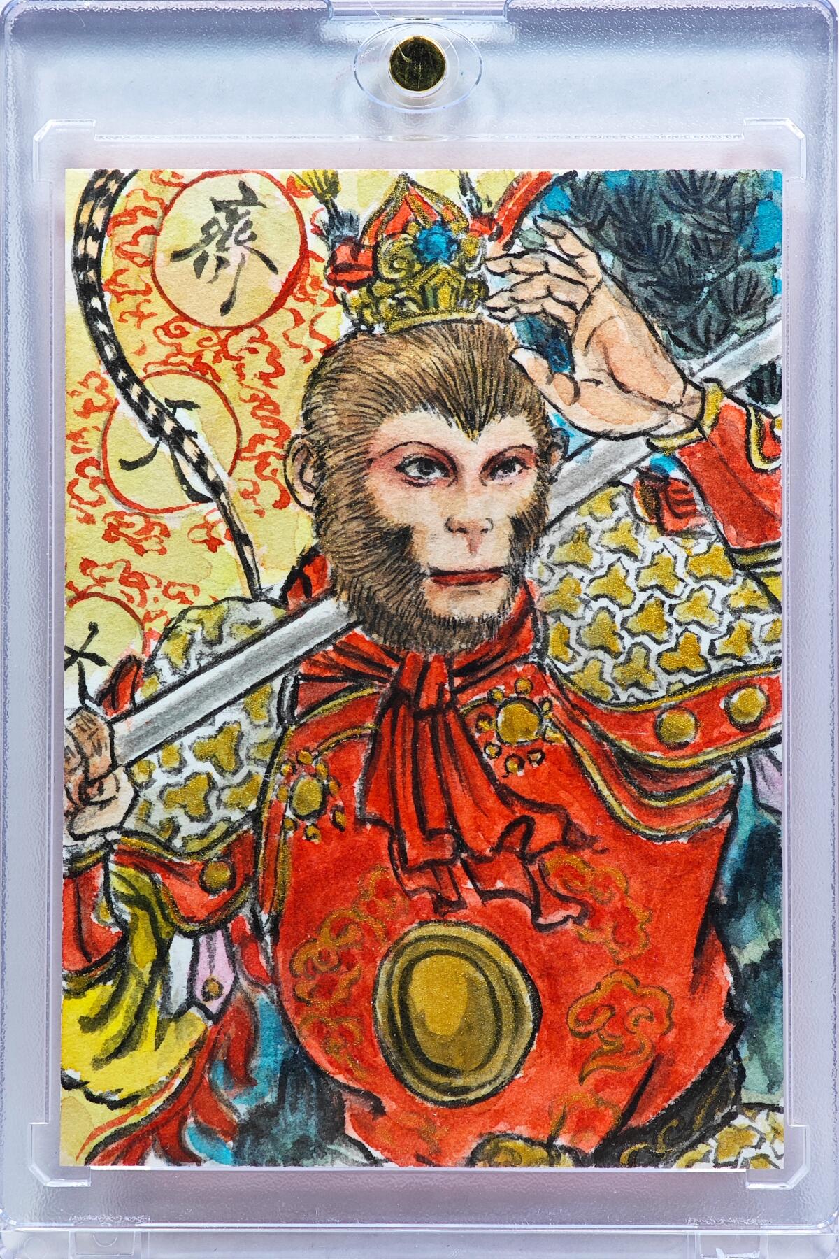 白泽拍卖卡牌手绘专场第31期（岁寒知松柏 春意已可期） 2025 史墨手绘卡 齐天大圣  史墨签题 卡砖封装