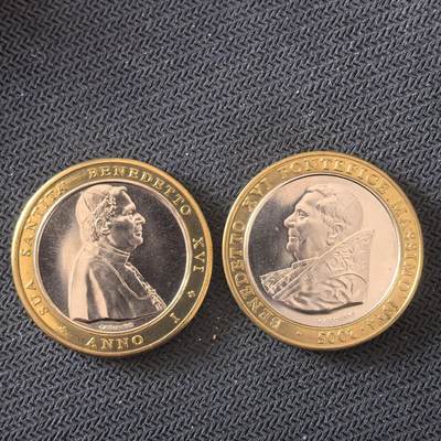 道一币馆币章第一百六十三场 - 梵蒂冈双色镶嵌纪念章两枚-1