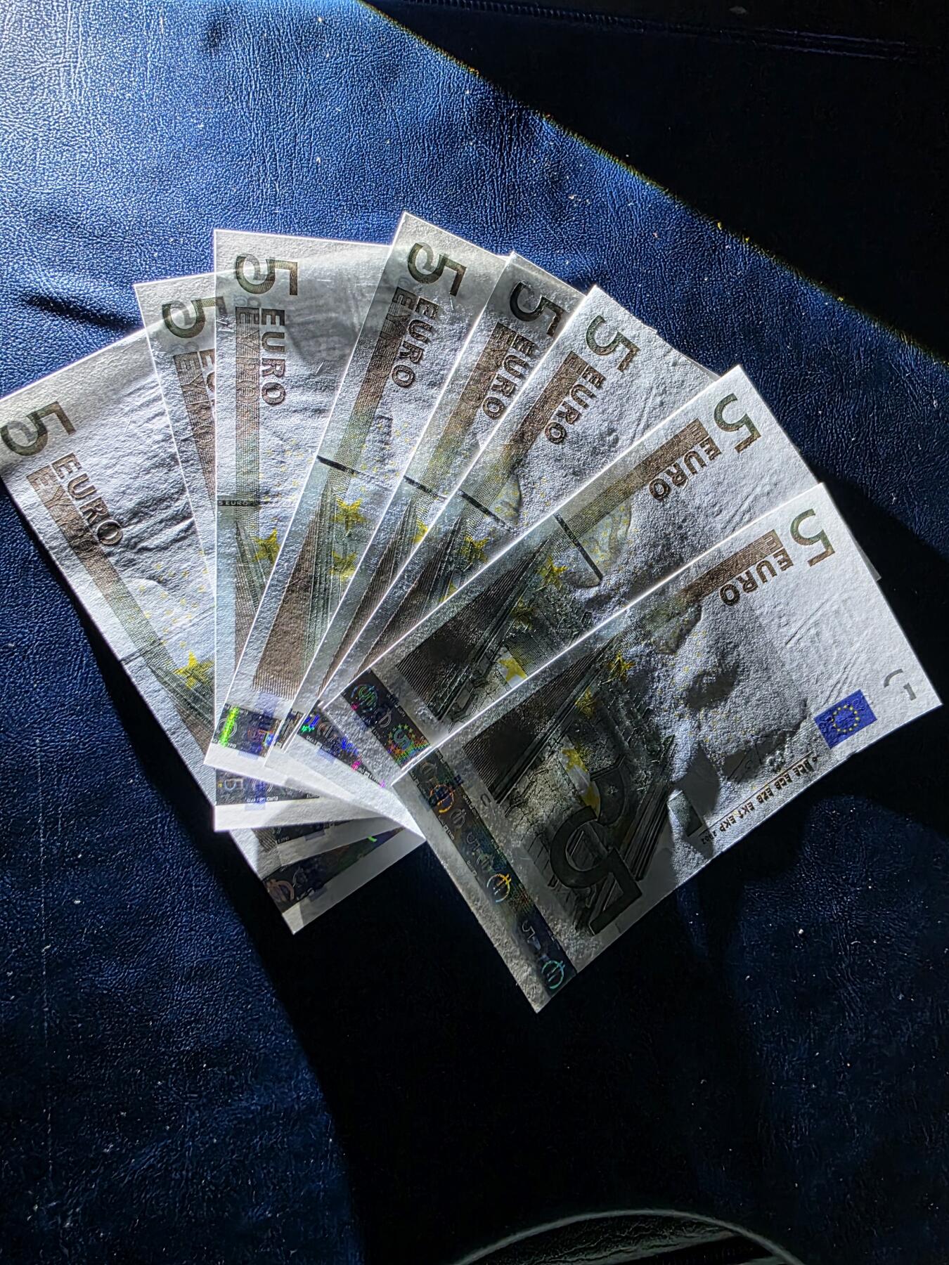 叁拾收藏第34期 法国版2签  5欧元  8张  UNC