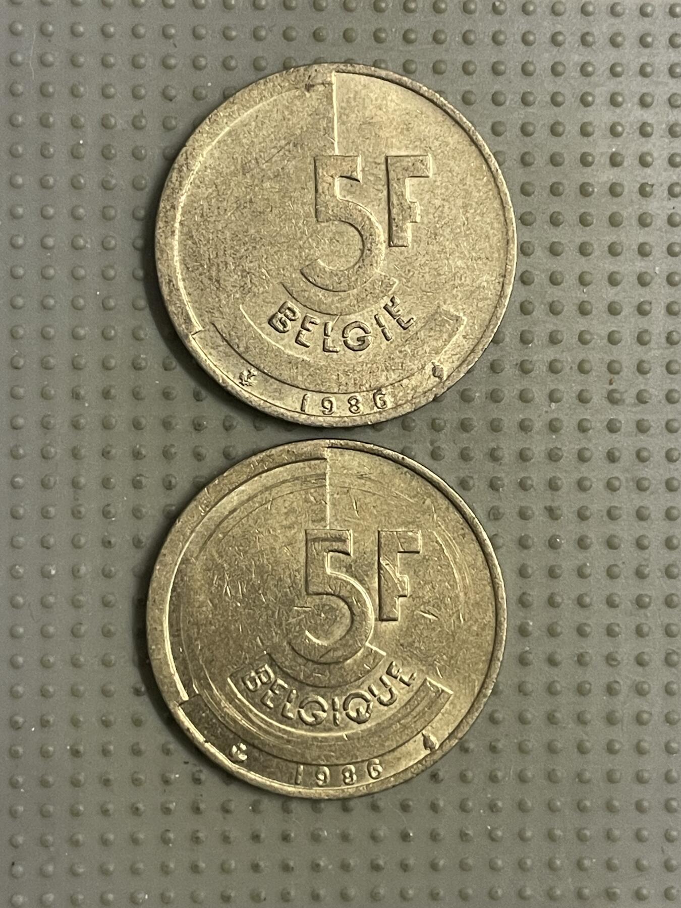 2026年第12场各国散币拍卖（总第162场）16.17两天外出，18号可以发货 比利时1986年5法郎两种语言