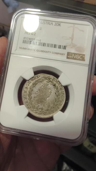 修遠堂世界钱币第101期 NGC MS62 1786年神圣罗马帝国20克鲁泽银币