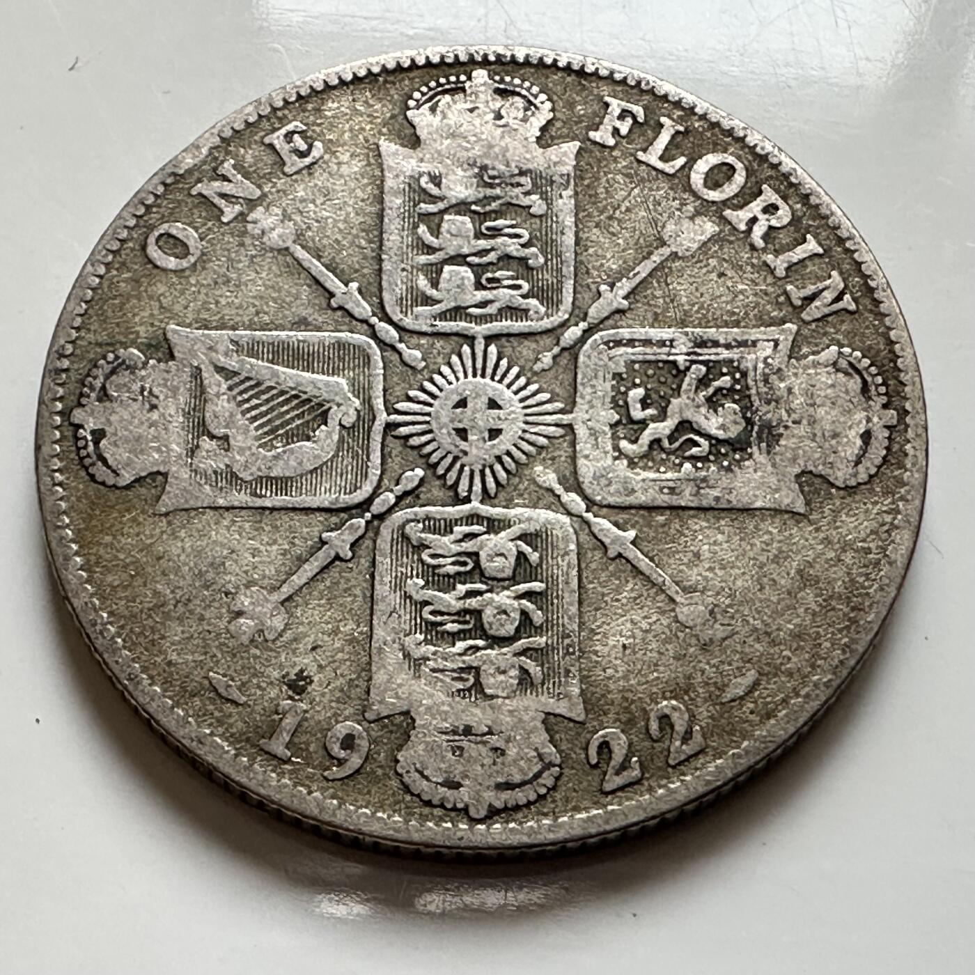 🌹外币初藏🌹🐯2026年第8场  每周二四六晚8️⃣点 接代拍 英国1922年1弗洛林银币 11.3克50%银 b