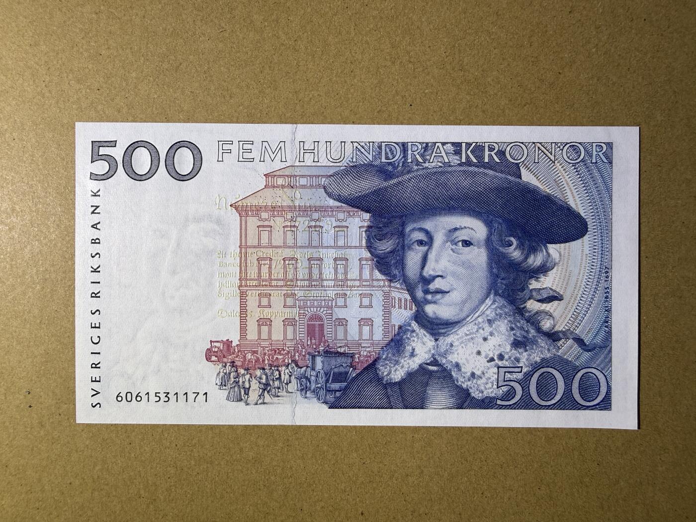 《艾美收藏》第229期-1.18周日外币荟萃 瑞典500克朗 UNC 稀少蓝卡尔 背面轻微荧光 无4