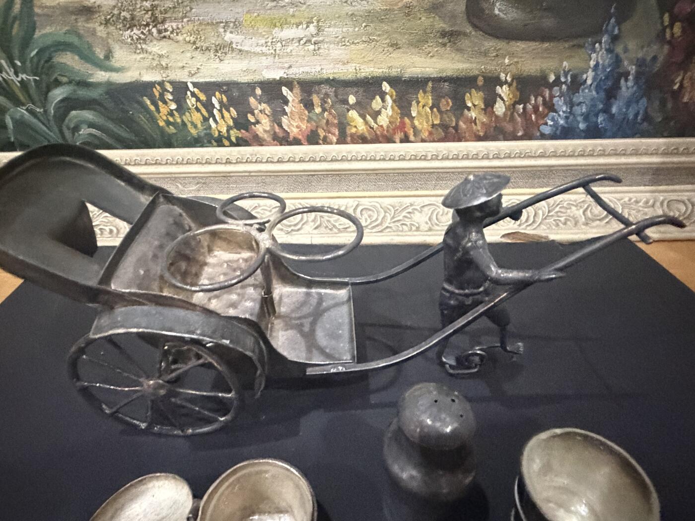 海外回流精品专场（鸽子请绕行） 欧洲回流清代银车摆件（长：20.5cm，重：264.5克）