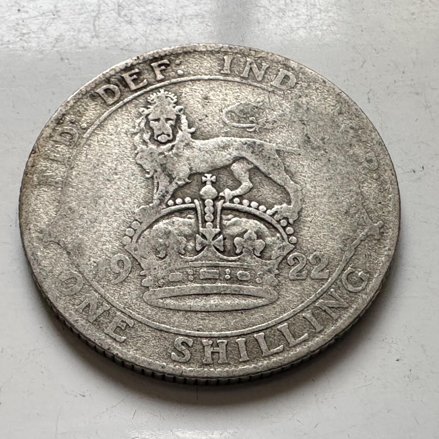 🌹外币初藏🌹🐯2026年第8场  每周二四六晚8️⃣点 接代拍 英国1922年1先令银币 5.65克50%银 a