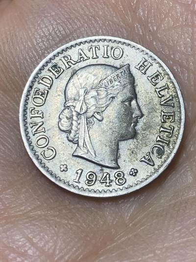 2026年第八场(总第一百七十七场）外国好品散币场(免佣金) - 早期年份–瑞士🇨🇭1948年5拉彭(第二版，B标伯尔尼造)