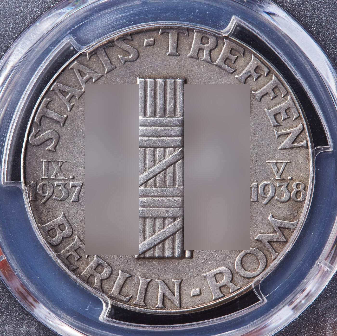 【俄甄集藏】“万象更新、马呈祥瑞”迎新春俄甄精品场-2026年(047)01-21 星期三 晚 19:30 全场包邮 德国第三帝国1938年德国总理与意大利墨索里尼互访首都纪念银章，PCGS SP63，高浮雕名誉品种，原图联系客服或者查询相关官网查看