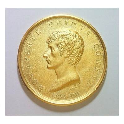 【银】法国纪念1799年拿破仑雾月政变 高浮雕精制镀金大银章 52MM 38克 - 【银】法国纪念1799年拿破仑雾月政变 高浮雕精制镀金大银章 52MM 38克