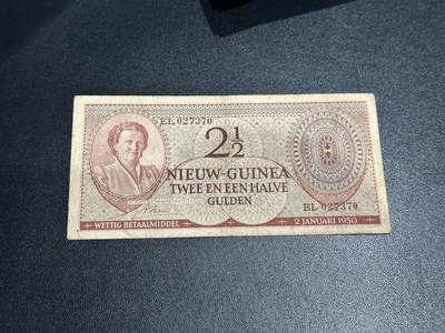 《外钞收藏家》第六百零三期（精选场）（本平台长期征集拍品、欢迎藏友们联系合作） - 1950年荷兰2.5盾 非全新 品相如图