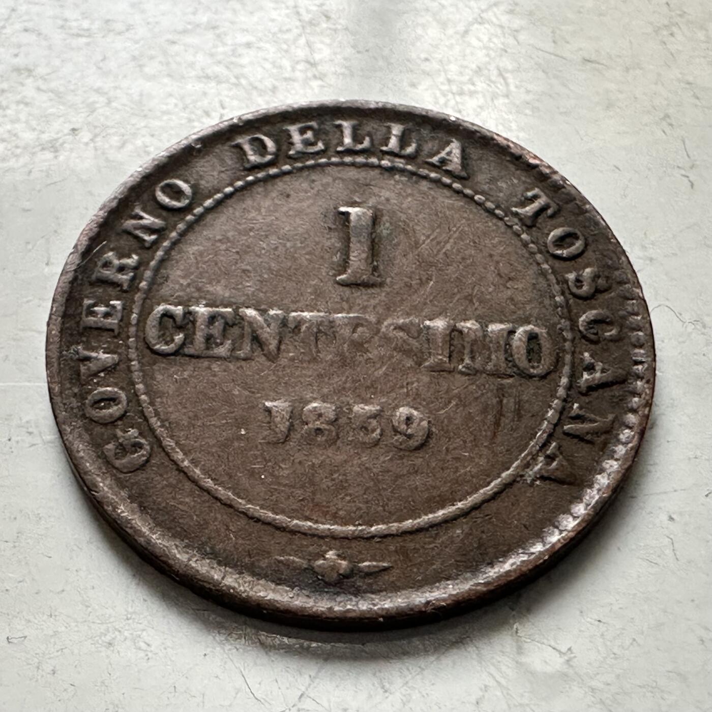 🌹外币初藏🌹🐯2026年第8场  每周二四六晚8️⃣点 接代拍 意大利托斯卡纳大公国1859年一分