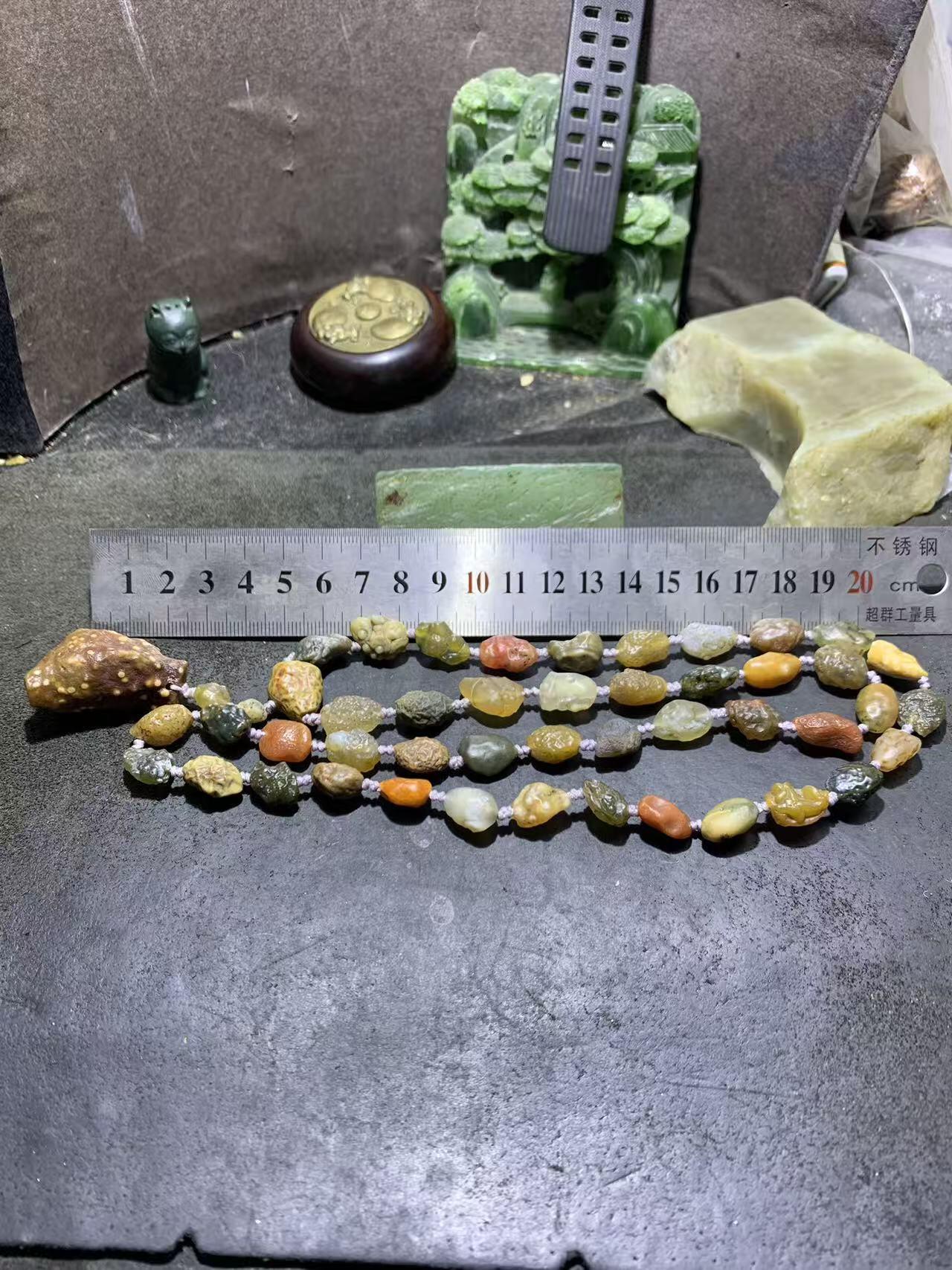 精美阿拉善多彩筋脉石玛瑙高玉化鱼籽纹吊坠项链一条，