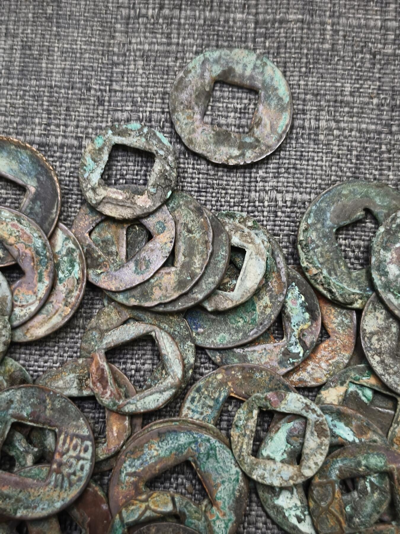 107期新疆红钱粟特钱币丝路钱币专场 五铢一组50个