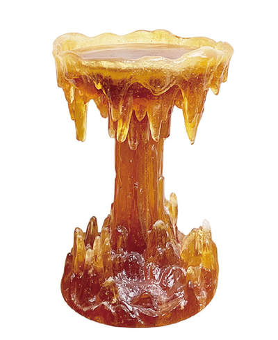 上海拍卖行2025年秋季古董珍玩拍卖会 - 琉璃金舍作品脱蜡烛台(H:13cm)