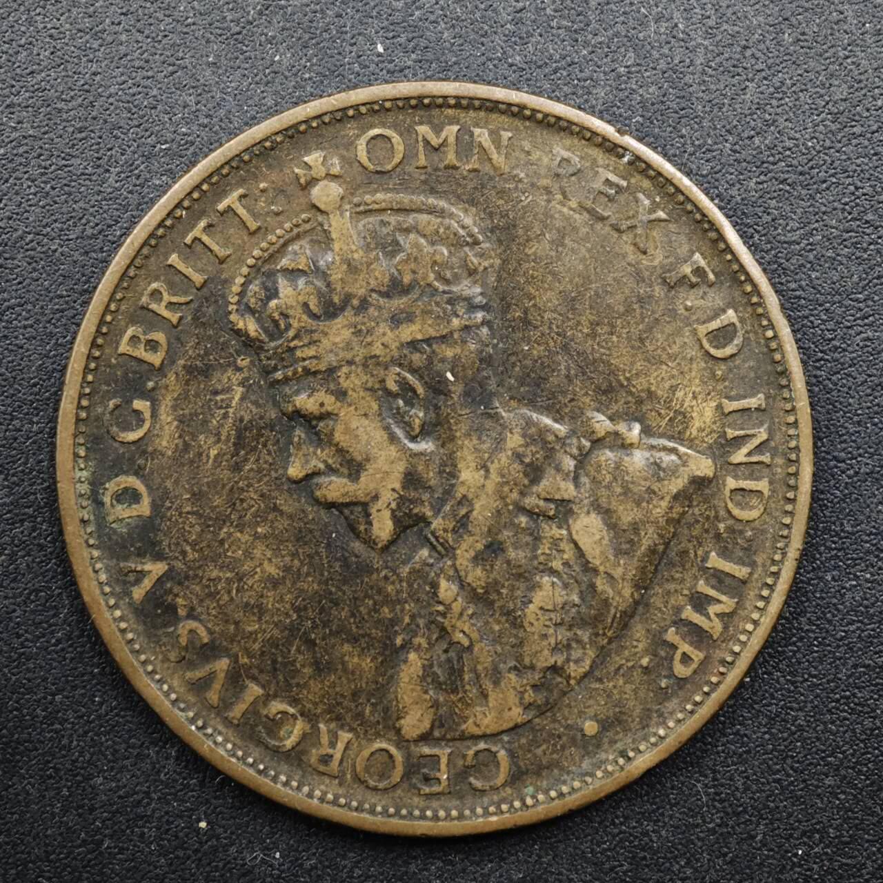 【淘币小摊】实时拍第八百四十九拍   散币银币场   满百包邮可预留二周 每周一统一发货   澳大利亚1919年乔治五世1便士铜币