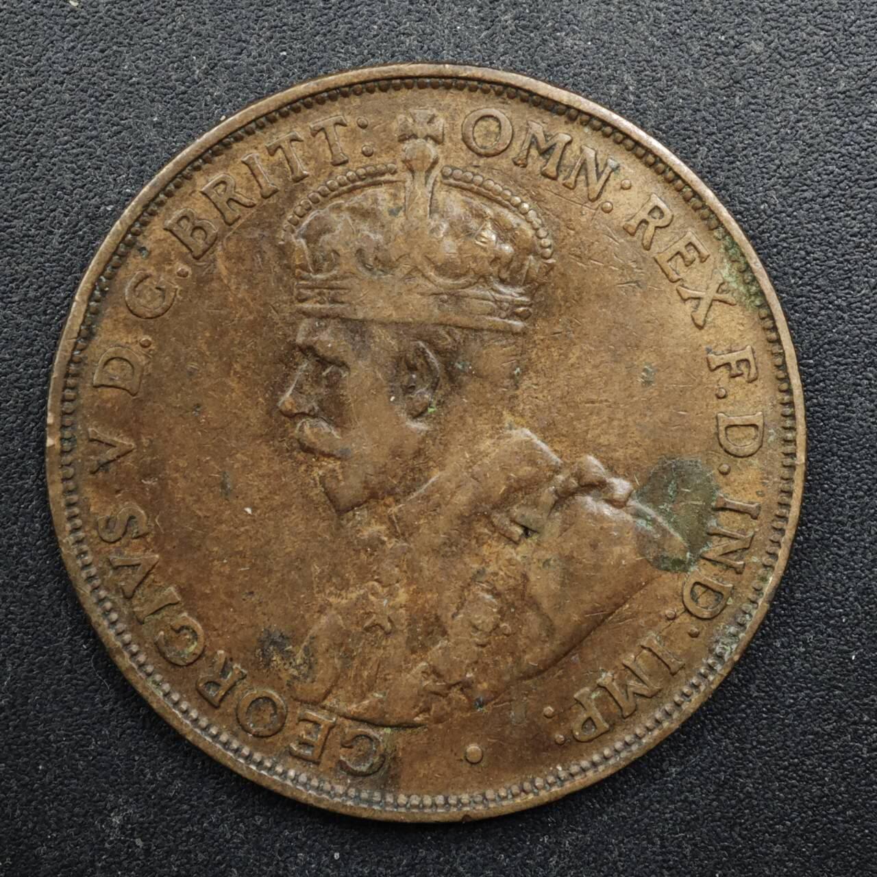 【淘币小摊】实时拍第八百四十九拍   散币银币场   满百包邮可预留二周 每周一统一发货   澳大利亚1923年乔治五世1便士铜币