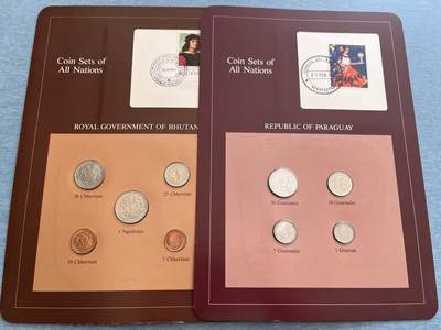 咖啡豆•收藏 2025年Jan_22th世界各国富兰克林套币拍卖 - 不丹/巴拉圭-世界各国UNC硬币套币富兰克林包装