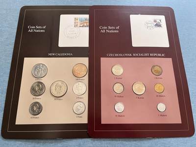 咖啡豆•收藏 2025年Jan_22th世界各国富兰克林套币拍卖 - 新喀里多尼亚/捷克斯洛伐克-世界各国UNC硬币套币富兰克林包装