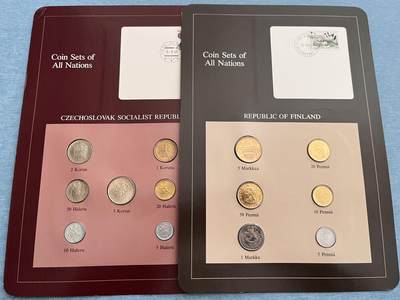 咖啡豆•收藏 2025年Jan_22th世界各国富兰克林套币拍卖 - 捷克斯洛伐克/芬兰-世界各国UNC硬币套币富兰克林包装
