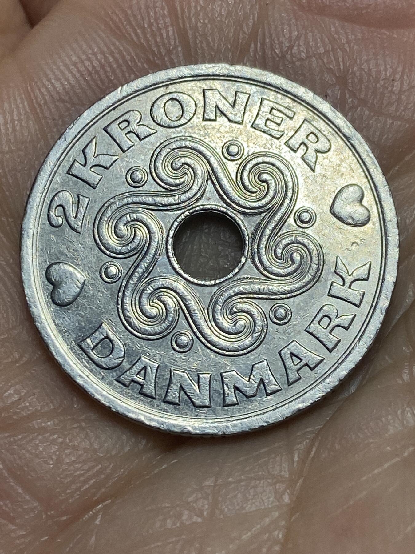 2026年第九场(总第一百七十八场）外国好品散币场(免佣金) 丹麦🇩🇰1997年2克朗(玛格丽特二世第一版，LG; JP; A版)