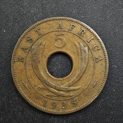 【淘币小摊】实时拍第八百四十九拍   散币银币场   满百包邮可预留二周 每周一统一发货   - 英属东非1935年乔治五世5分铜币