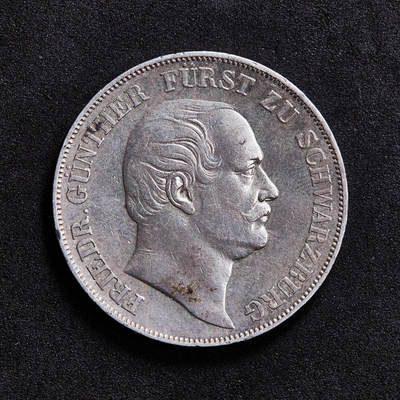 【俄甄集藏】“万象更新、马呈祥瑞”迎新春俄甄精品场-2026年(047)01-21 星期三 晚 19:30 全场包邮 - 德国施瓦茨堡-鲁多尔施塔特1866年弗里德里希·金特亲王A版联合1泰勒银币，原味状态，发行量27000枚，稀少品种