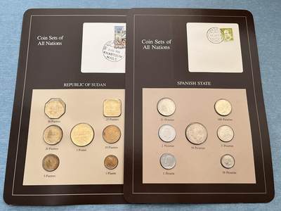 咖啡豆•收藏 2025年Jan_22th世界各国富兰克林套币拍卖 - 苏丹/西班牙-世界各国UNC硬币套币富兰克林包装