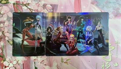 满200包邮！！龙虎卡牌-七二场（满200元包邮，无佣金，每周六结拍，欢迎送拍） - 彩闪3张 人气动漫女角色集体照三拼
