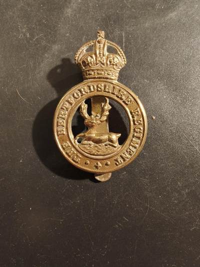 老王徽章第177期 - 英国赫特福德步兵团帽徽    一战时期
