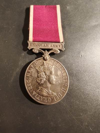 老王徽章第177期 - 英国陆军长期服役奖章    伊丽莎白二世版   正规军勋条    925银带边铭    皇家炮兵获得     35.4g 