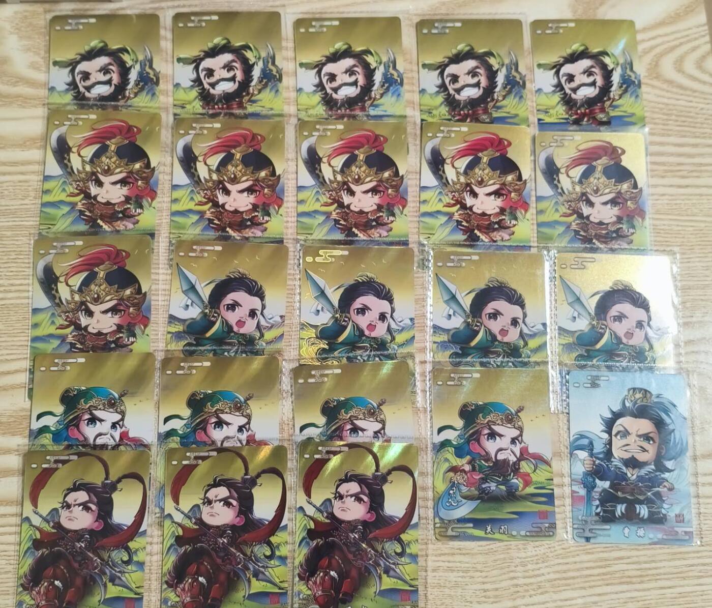 光影卡牌第28期，各家亲签，各家套卡，持续收拍品 卡游三国多宫卡23张，关关张＋吕布＋孙坚＋曹操，金彩工艺