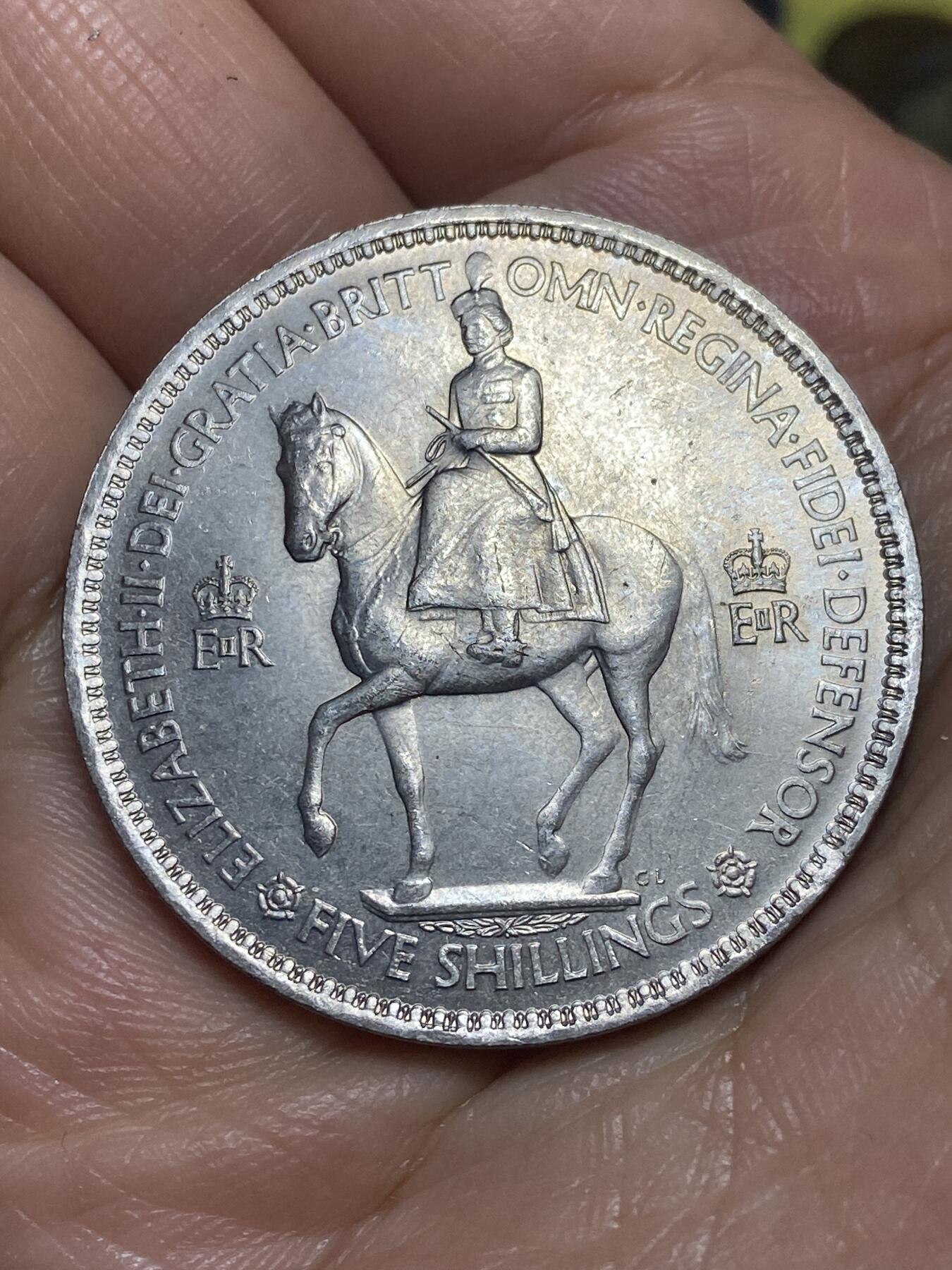 2026年第九场(总第一百七十八场）外国好品散币场(免佣金) 英国🇬🇧1953单年份5先令克朗型大币(伊丽莎白二世加冕纪念币)