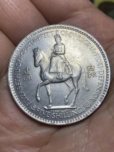 2026年第九场(总第一百七十八场）外国好品散币场(免佣金) - 英国🇬🇧1953单年份5先令克朗型大币(伊丽莎白二世加冕纪念币)