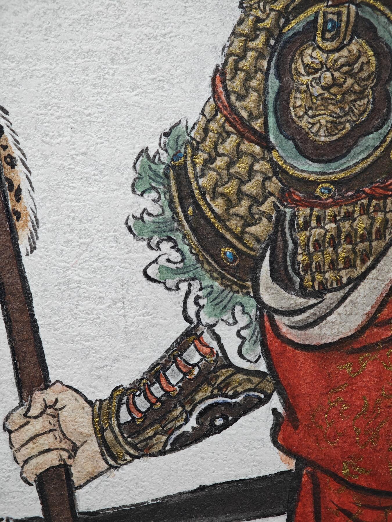 白泽拍卖卡牌手绘专场第31期（岁寒知松柏 春意已可期） 2025 史墨手绘画 吕布 尺寸：17.3cm*25.3cm  史墨亲签