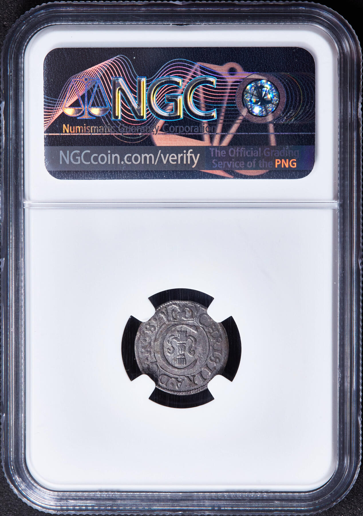 【俄甄集藏】“万象更新、马呈祥瑞”迎新春俄甄精品场-2026年(047)01-21 星期三 晚 19:30 全场包邮 瑞典属利沃尼亚1651年克里斯蒂娜女王1斯基林银币，NGC AU58，稀有品种，银光犹存，难得的品相，特殊标签