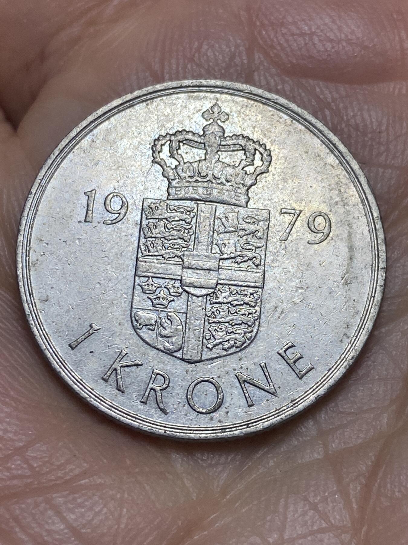 2026年第九场(总第一百七十八场）外国好品散币场(免佣金) 丹麦🇩🇰1979年1克朗(玛格丽特二世第二版，B; B版，首发年仅发行3年)