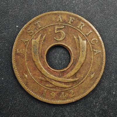 【淘币小摊】实时拍第八百四十九拍   散币银币场   满百包邮可预留二周 每周一统一发货   - 英属东非1942年乔治六世5分铜币