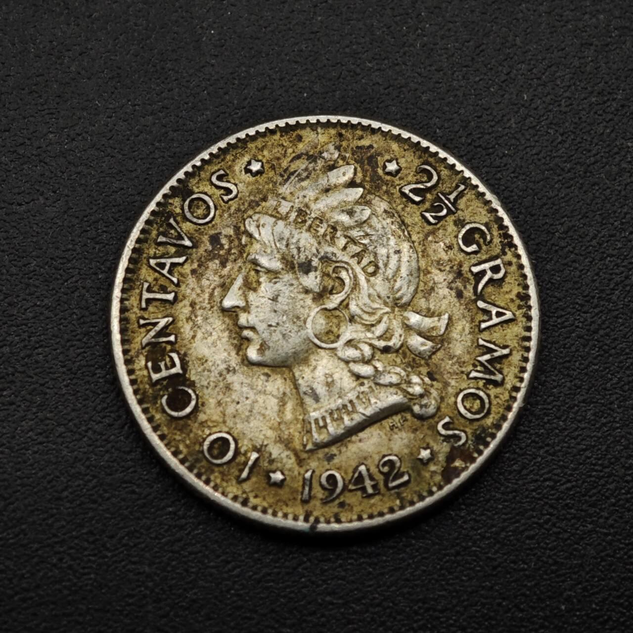 【淘币小摊】实时拍第八百四十九拍   散币银币场   满百包邮可预留二周 每周一统一发货   多米尼加1942年10分银币